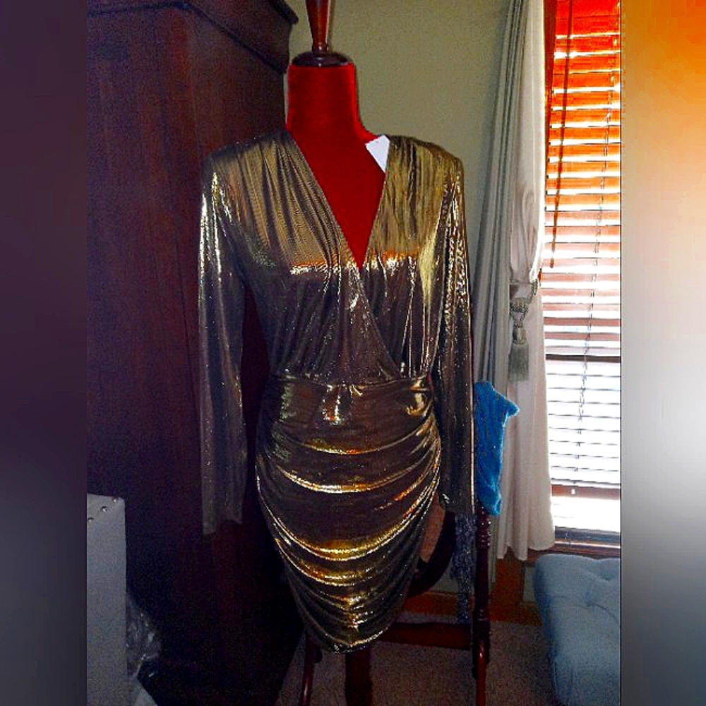 NWT GOLD Lamé party dress
